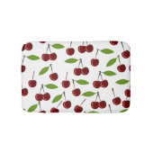 Rode kers, patroon van kersen, bladeren, fruit badmat (Voorkant)