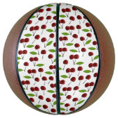 Rode kers, patroon van kersen, bladeren, fruit basketbal (Verticaal)