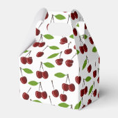 Rode kers, patroon van kersen, bladeren, fruit bedankdoosjes (Achterkant)