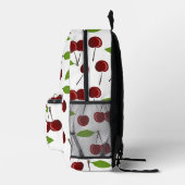 Rode kers, patroon van kersen, bladeren, fruit bedrukte rugzak (Rechts)