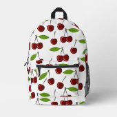 Rode kers, patroon van kersen, bladeren, fruit bedrukte rugzak (Voorkant)