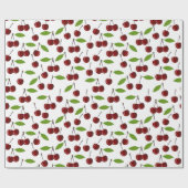 Rode kers, patroon van kersen, bladeren, fruit cadeaupapier (Vlak)