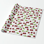 Rode kers, patroon van kersen, bladeren, fruit cadeaupapier (Uitgerold)
