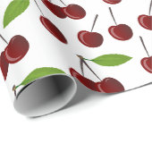 Rode kers, patroon van kersen, bladeren, fruit cadeaupapier (Rol Hoek)