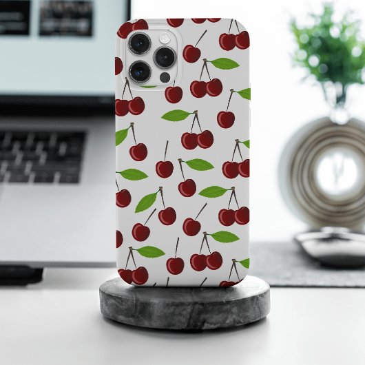 Rode kers, patroon van kersen, bladeren, fruit Case-Mate iPhone case
