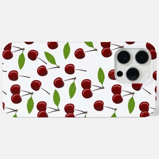 Rode kers, patroon van kersen, bladeren, fruit Case-Mate iPhone case (Achterkant (horizontaal))
