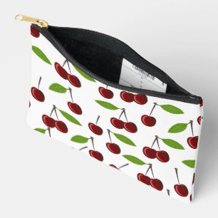 Rode kers, patroon van kersen, bladeren, fruit etui