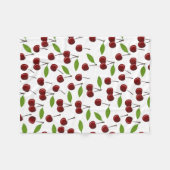Rode kers, patroon van kersen, bladeren, fruit fleece deken (Voorkant (Horizontaal))
