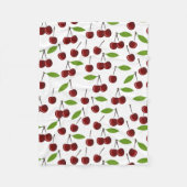 Rode kers, patroon van kersen, bladeren, fruit fleece deken (Voorkant)