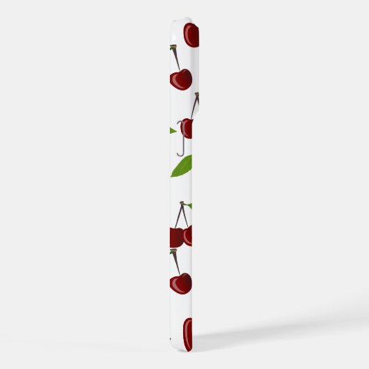 Rode kers, patroon van kersen, bladeren, fruit iPhone hoesje (Rechterkant)