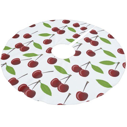 Rode kers, patroon van kersen, bladeren, fruit kerstboom rok (Gekanteld)