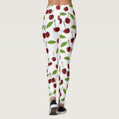 Rode kers, patroon van kersen, bladeren, fruit leggings (Achterkant)