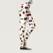 Rode kers, patroon van kersen, bladeren, fruit leggings (Rechts)