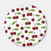 Rode kers, patroon van kersen, bladeren, fruit magneet (Voorkant)