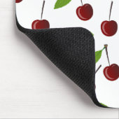 Rode kers, patroon van kersen, bladeren, fruit muismat (Hoek)