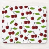 Rode kers, patroon van kersen, bladeren, fruit muismat (Voorkant)