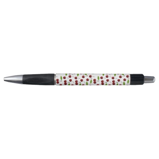 Rode kers, patroon van kersen, bladeren, fruit pen (Voorkant)