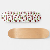 Rode kers, patroon van kersen, bladeren, fruit persoonlijk skateboard (Horizontaal)