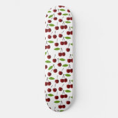 Rode kers, patroon van kersen, bladeren, fruit persoonlijk skateboard (Voorkant)