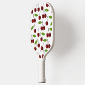 Rode kers, patroon van kersen, bladeren, fruit pickleball paddle (Links)