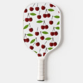 Rode kers, patroon van kersen, bladeren, fruit pickleball paddle (Achterkant)