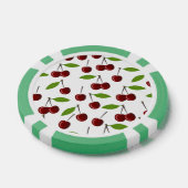 Rode kers, patroon van kersen, bladeren, fruit poker chips (Enkel)