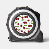 Rode kers, patroon van kersen, bladeren, fruit rolmaat (Voorkant)