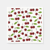 Rode kers, patroon van kersen, bladeren, fruit servet (Voorkant)