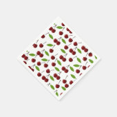 Rode kers, patroon van kersen, bladeren, fruit servet (Hoek)