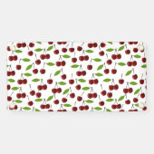 Rode kers, patroon van kersen, bladeren, fruit spandoek (Horizontaal)
