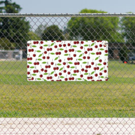 Rode kers, patroon van kersen, bladeren, fruit spandoek