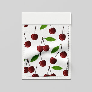 Rode kers, patroon van kersen, bladeren, fruit stof