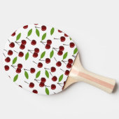 Rode kers, patroon van kersen, bladeren, fruit tafeltennisbatje (Zijkant)
