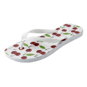 Rode kers, patroon van kersen, bladeren, fruit teenslippers (Schuin)