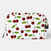 Rode kers, patroon van kersen, bladeren, fruit toilettasje (Achterkant)