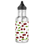 Rode kers, patroon van kersen, bladeren, fruit waterfles (Rechts)
