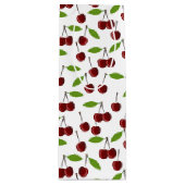 Rode kers, patroon van kersen, bladeren, fruit wijn cadeautas (Voorkant)