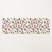 Rode kers, patroon van kersen, bladeren, fruit yogamat (Achterkant (horizontaal))