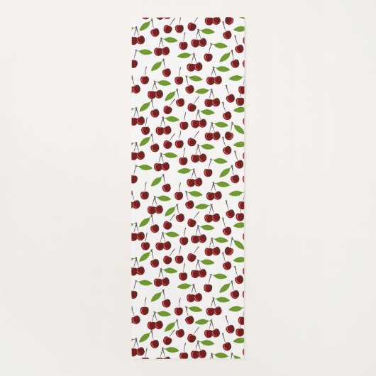 Rode kers, patroon van kersen, bladeren, fruit yogamat (Achterkant)