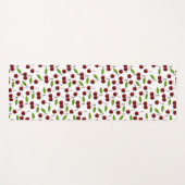 Rode kers, patroon van kersen, bladeren, fruit yogamat (Voorkant (horizontaal))