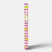 Rode kers Roze en Witte Streep Case-Mate iPhone Case (Achterkant / Links)