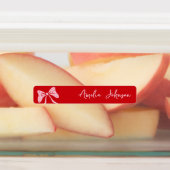 Rode kers & Roze linten Waterdichte naam voor kind Labels (Aangebracht)