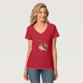 Rode kers Schattige egel T-shirt (Voorkant volledig)