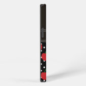 rode kers zwarte polka stippen vintage gepersonali iPhone hoesje (Rechterkant)