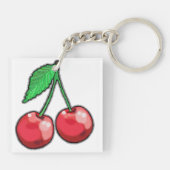 Rode kersen Acryl Sleutelhanger (Achterkant)