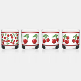 Rode Kersen Assorted Patterns Whisky Glas