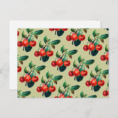  rode kersen - Behangselpapier Briefkaart (Voorkant / Achterkant)