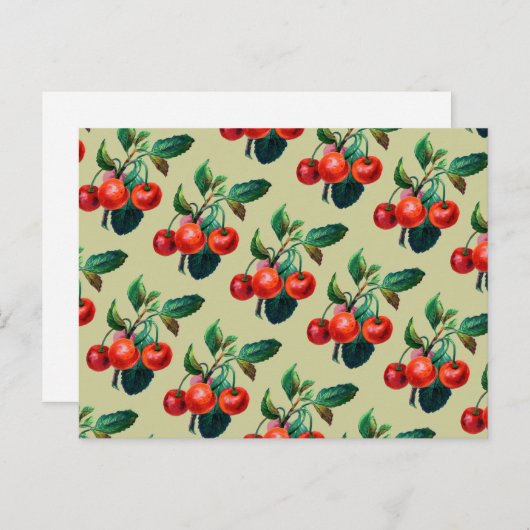  rode kersen - Behangselpapier Briefkaart (Voorkant / Achterkant)