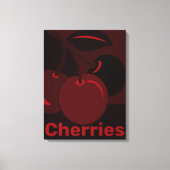 Rode kersen, Black Kitchen Wall Decor Canvas Afdruk (Voorkant)