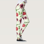 Rode Kersen Bloemmotief Leggings (Rechts)